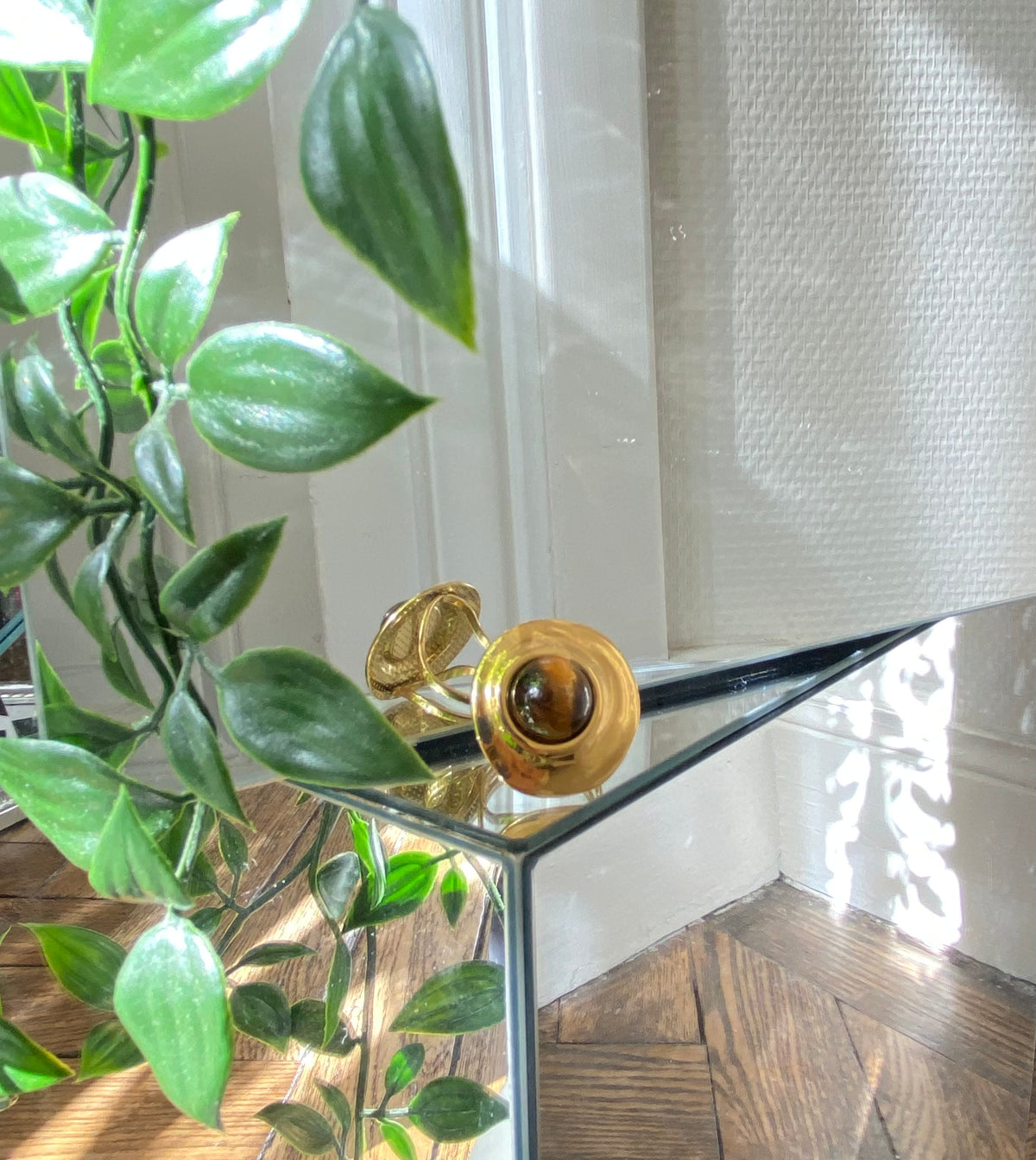 Bague pierre marron