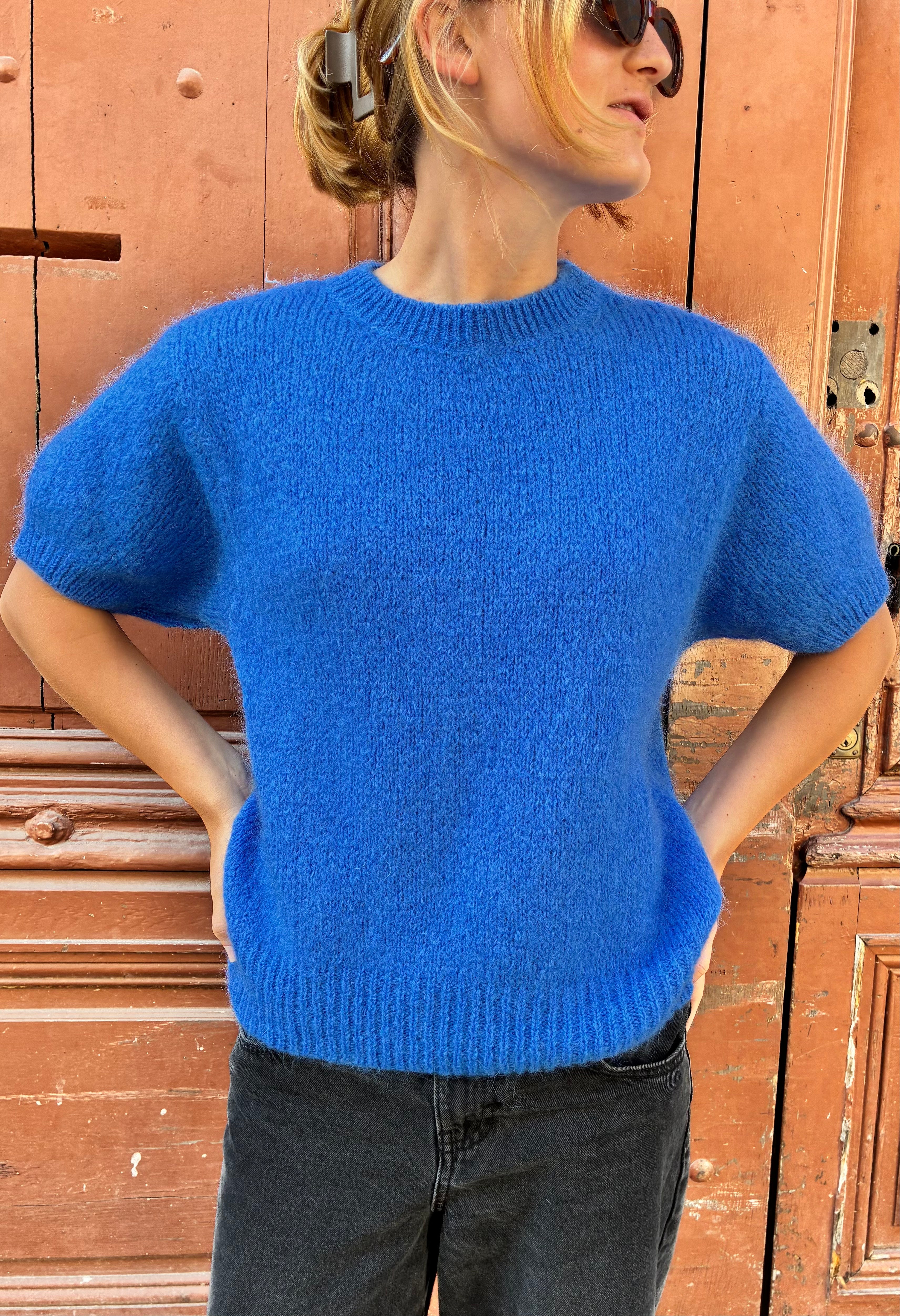 Pull bleu à manches courtes Le Vestiaire