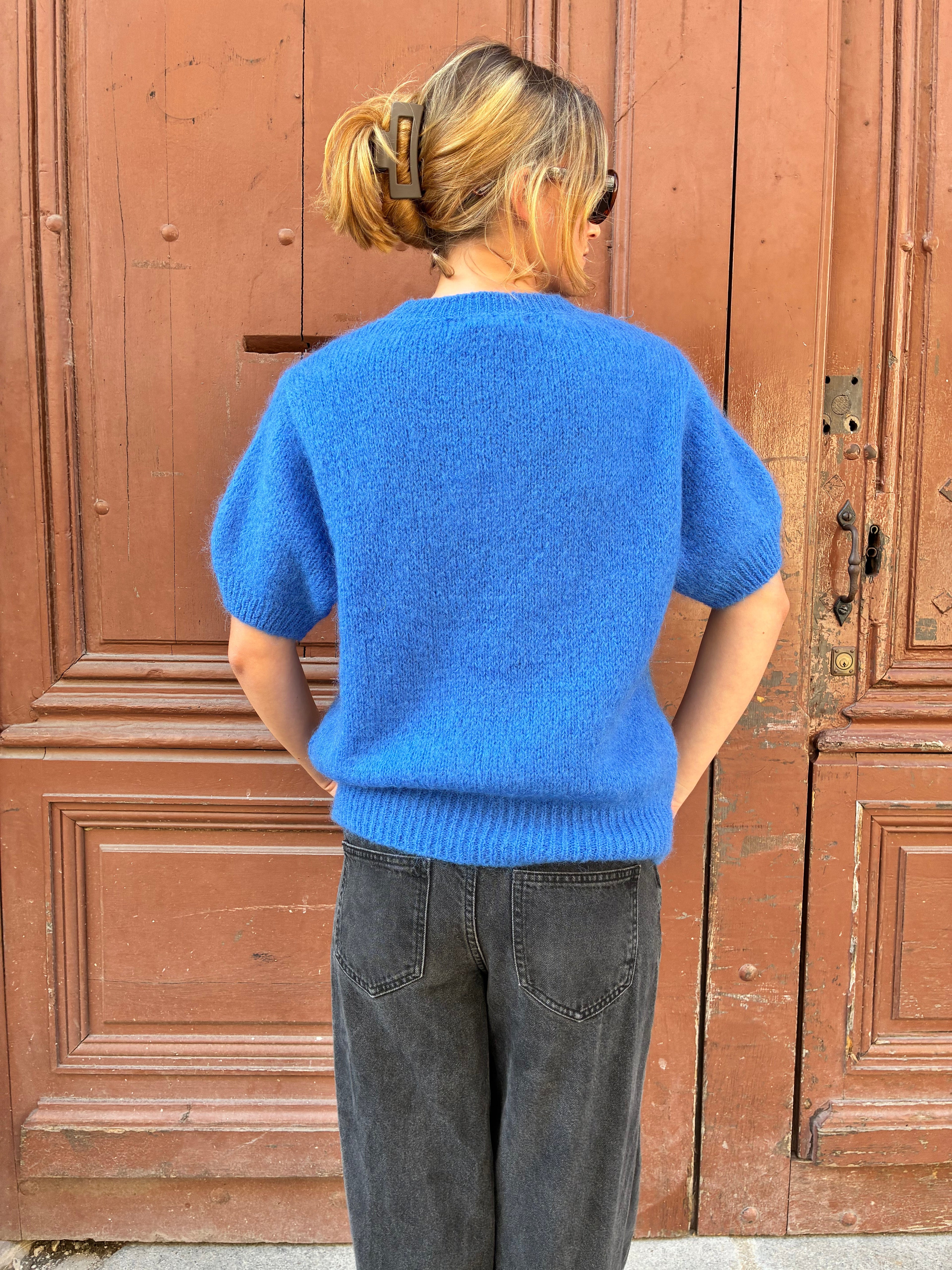 Pull bleu à manches courtes Le Vestiaire