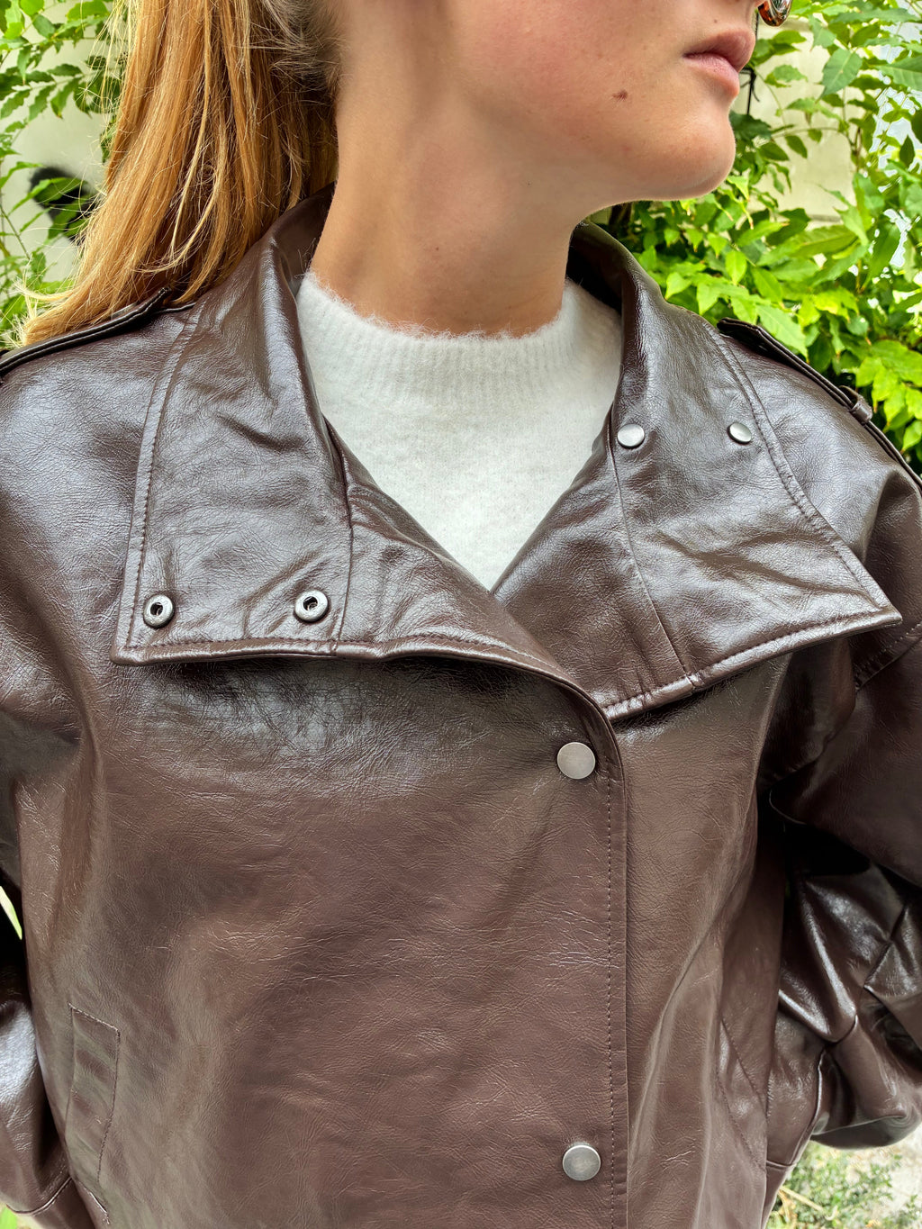Veste en simili cuir marron Le Vestiaire