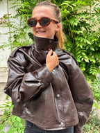 Veste en simili cuir marron Le Vestiaire