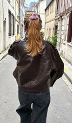 Veste en simili cuir marron Le Vestiaire
