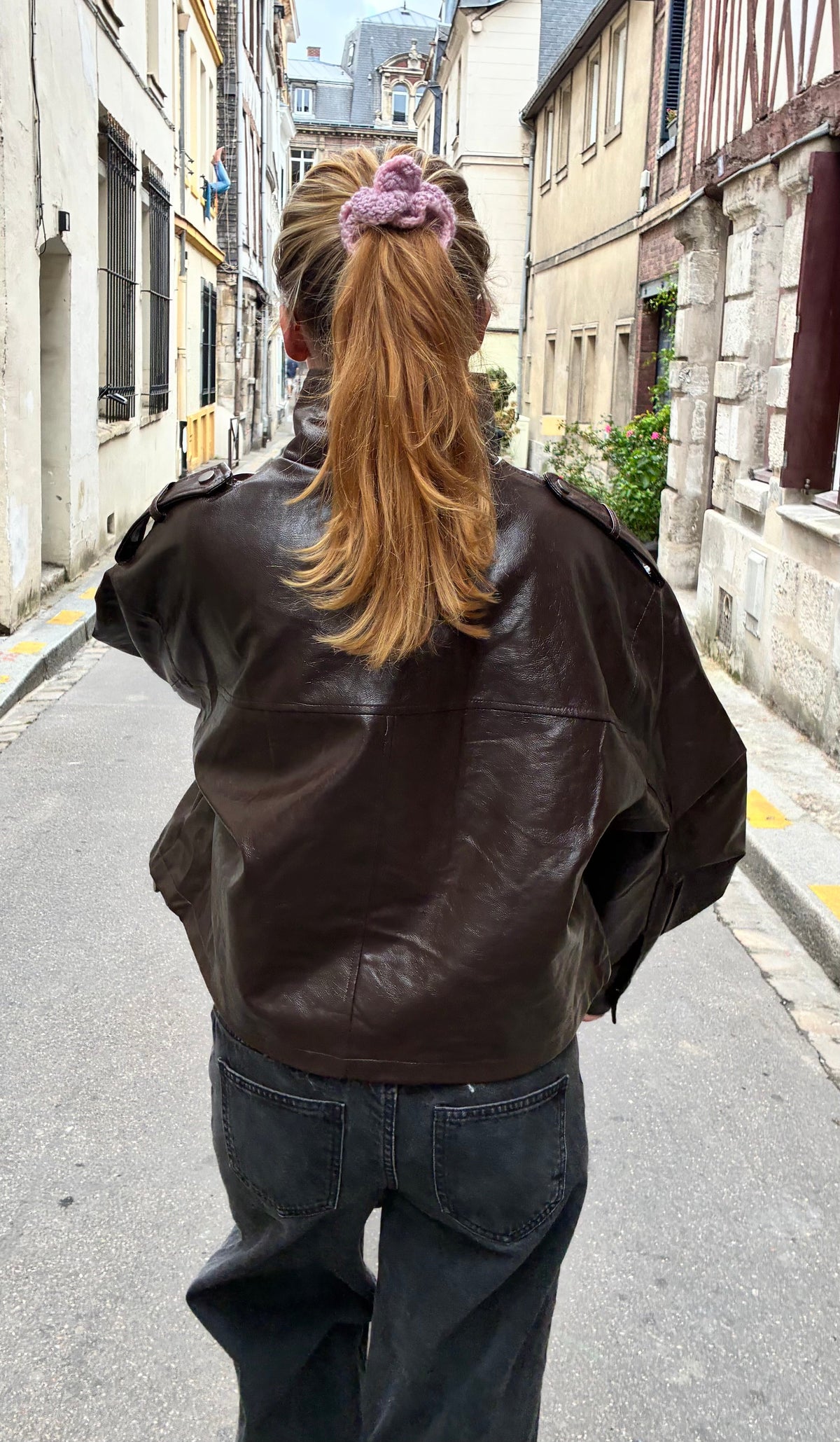 Veste en simili cuir marron Le Vestiaire
